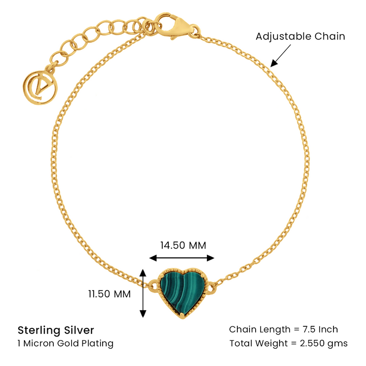 A Heart Shaped Bracelet (Golden Chain) with 925 Hallmark.