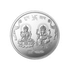 An image containing Ganesh Lakshmi ji 999.9 Purity 10 gm Silver Coin.