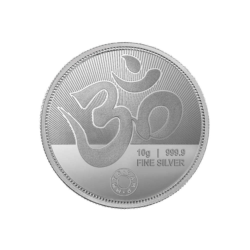 An image containing Ganesh Lakshmi ji 999.9 Purity 10 gm Silver Coin.
