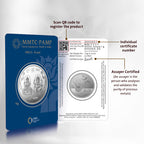 An image containing Ganesh Lakshmi ji 999.9 Purity 10 gm Silver Coin.