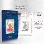 An image containing Laxmi Colored (999.9) Purity 20 gm Silver Bar.