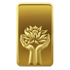 A 2 gm Gold Bar featuring Lotus 24K of 999.9 Purity.
