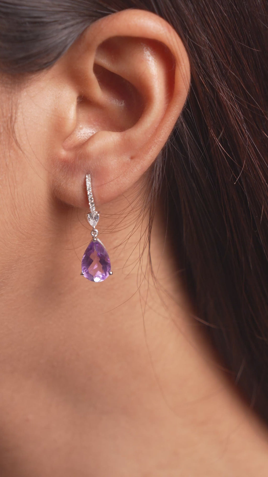 Lilac Halo: Purple Amethyst Earrings