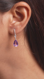 Lilac Halo: Purple Amethyst Earrings