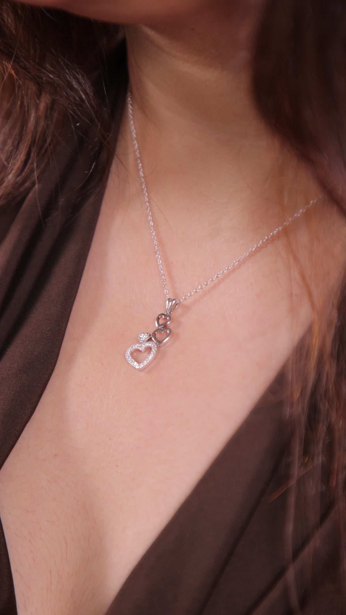Triple Heartbeat Crescendo Necklace