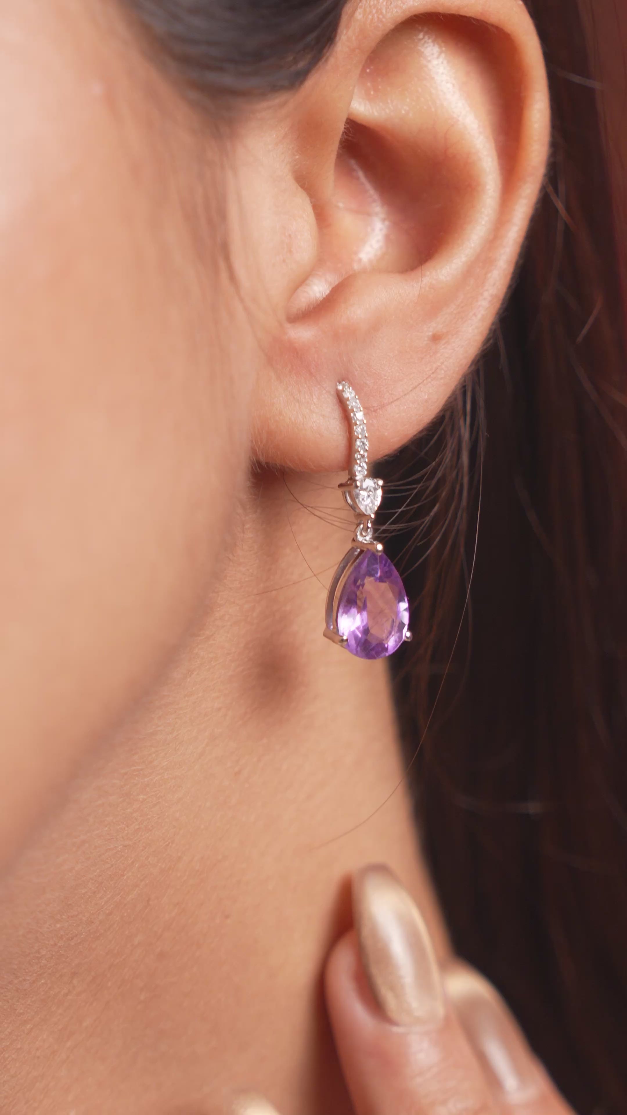 Lilac Halo: Purple Amethyst Earrings