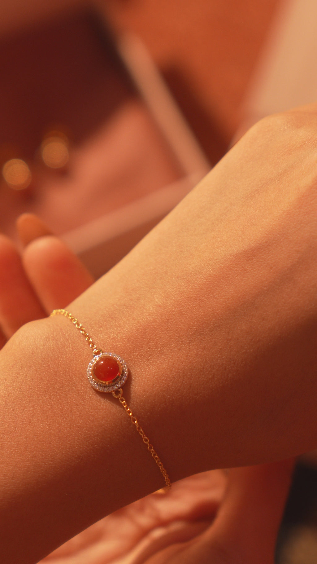 Scarlet Dreams: Red Onyx Jewelry Set with Chain