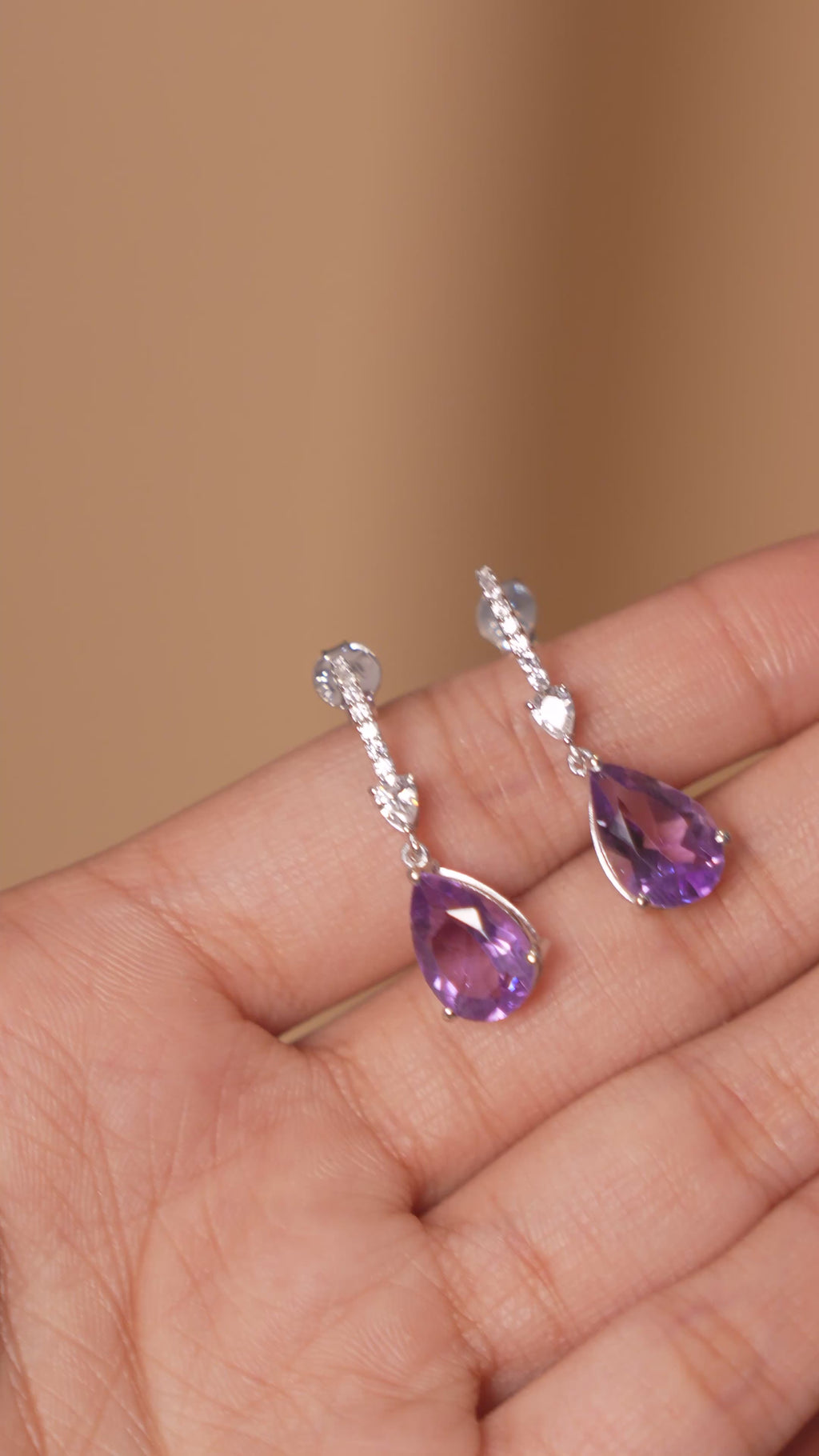 Lilac Halo: Purple Amethyst Earrings