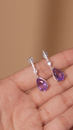 Lilac Halo: Purple Amethyst Earrings