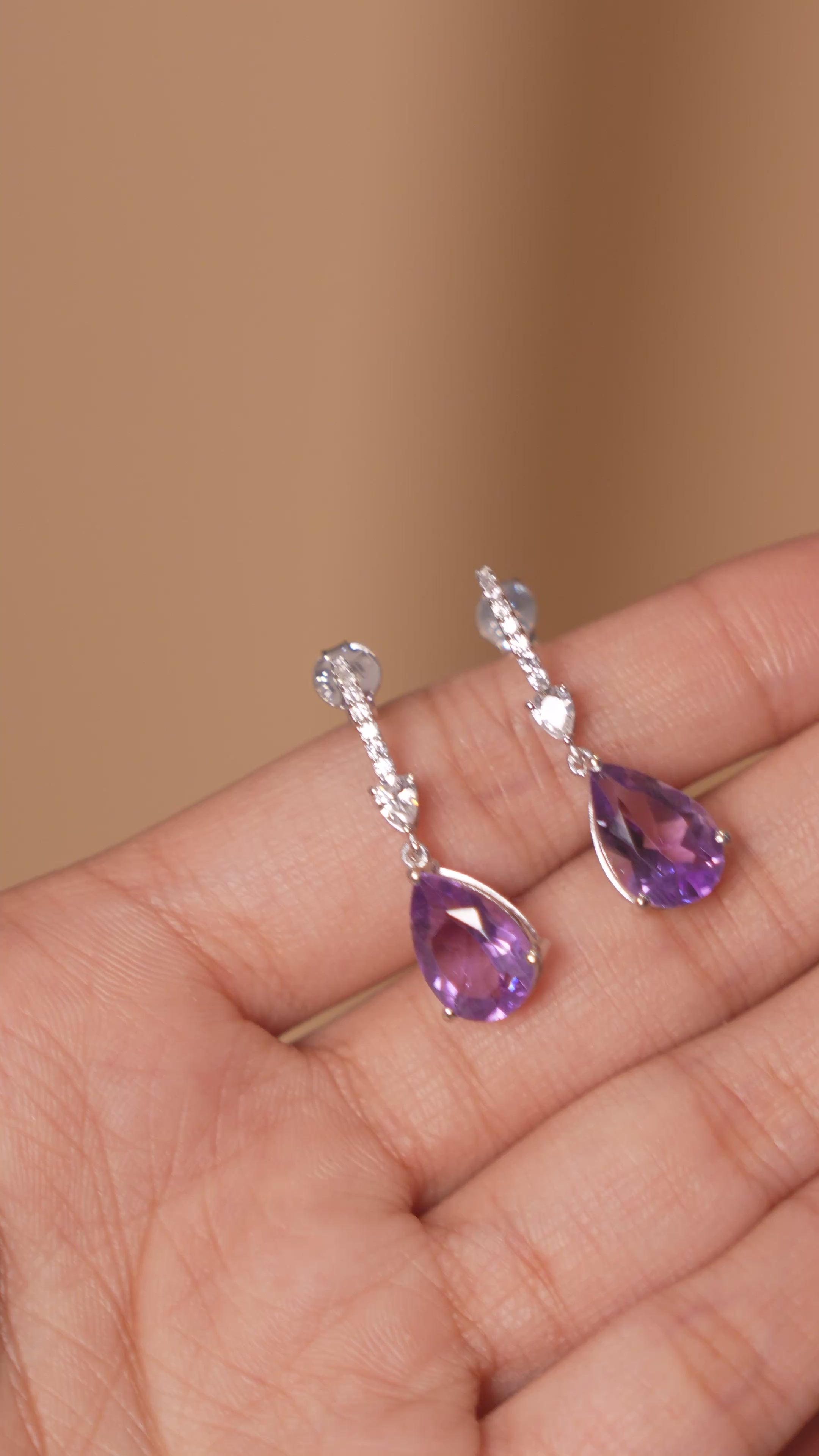 Lilac Halo: Purple Amethyst Earrings