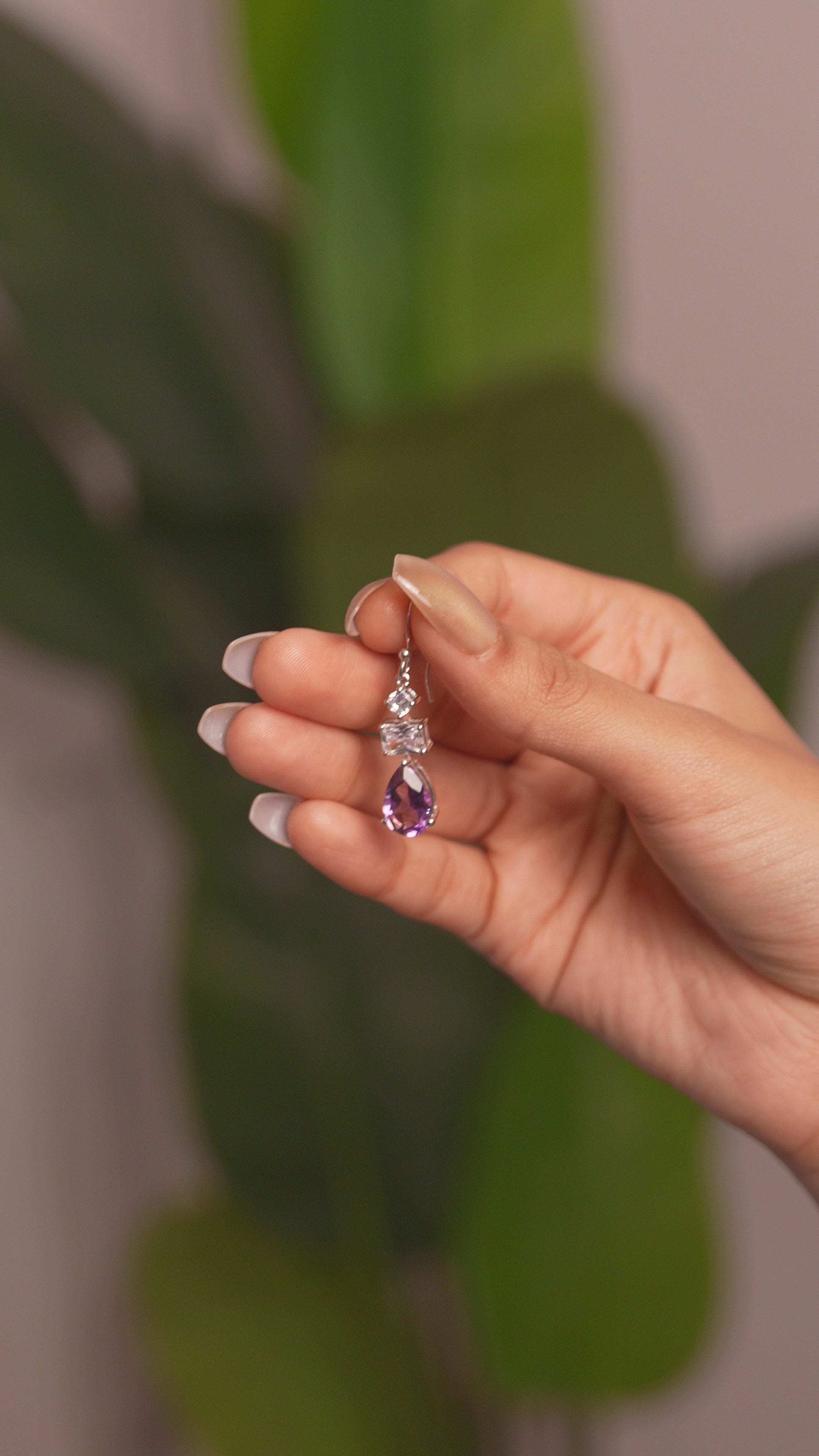 Lavender Love: Purple Amethyst Drop Earrings