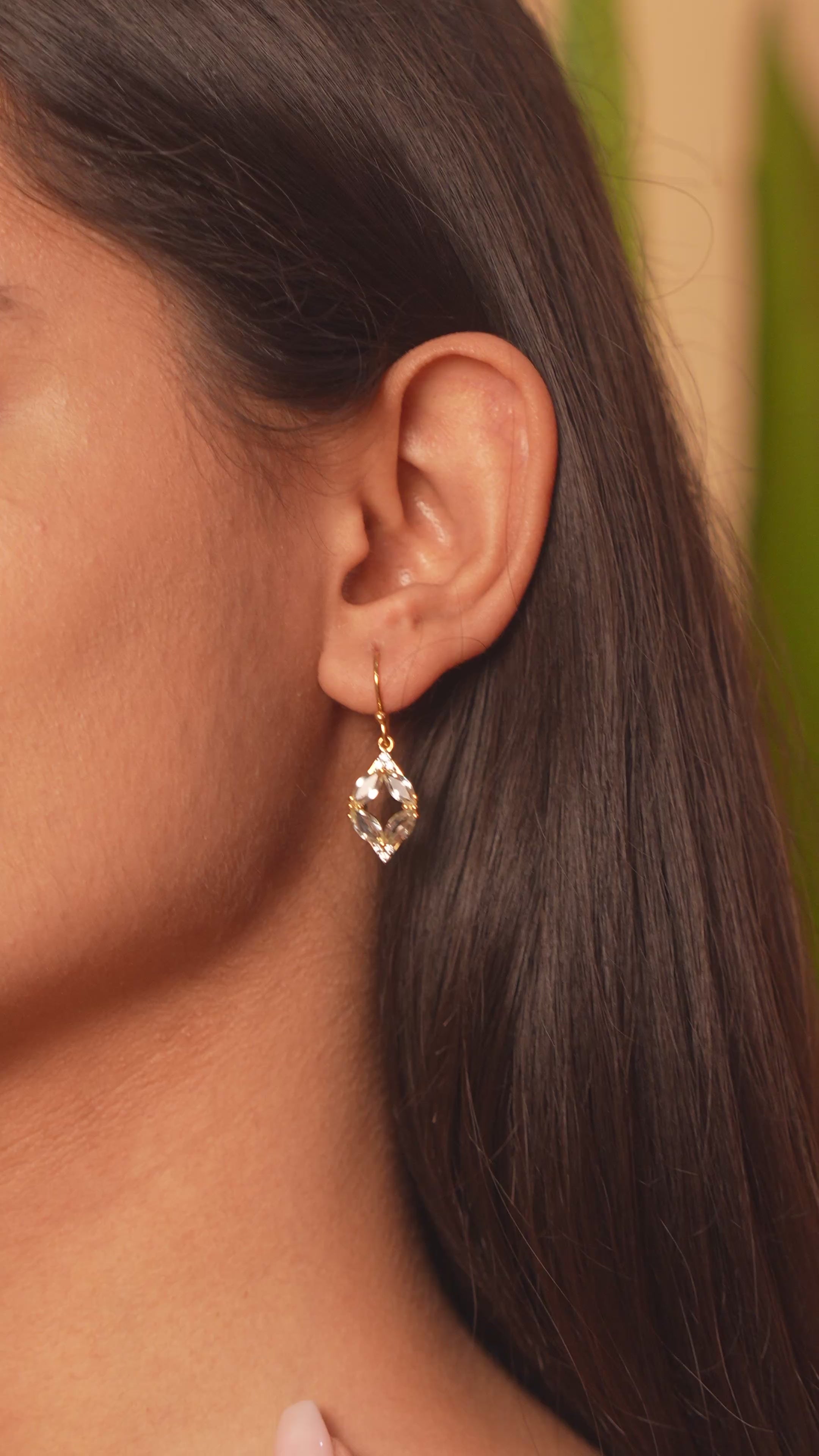 Whispering Leaves: Green Amethyst Earrings