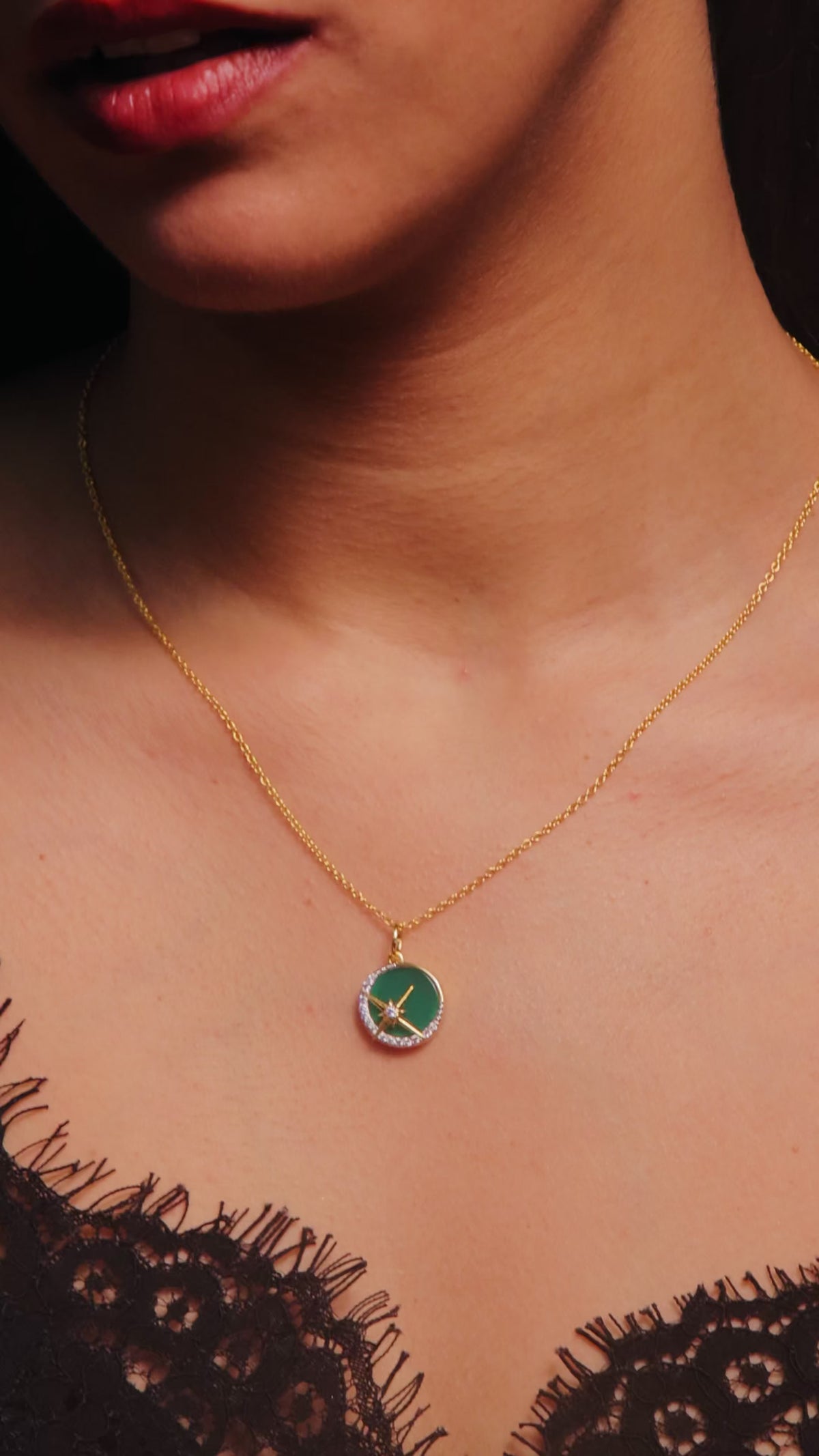 Galaxy Star: Green Onyx Pendant