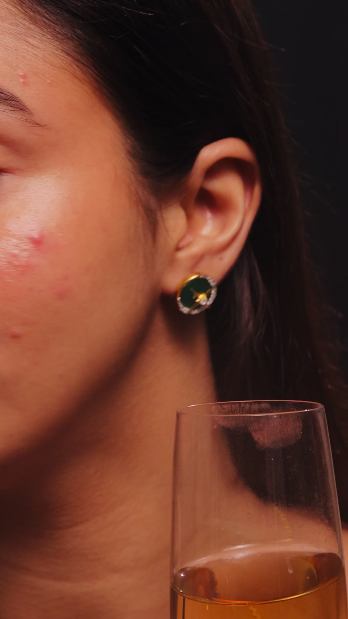 Galaxy Star: Green Onyx Stud Earrings