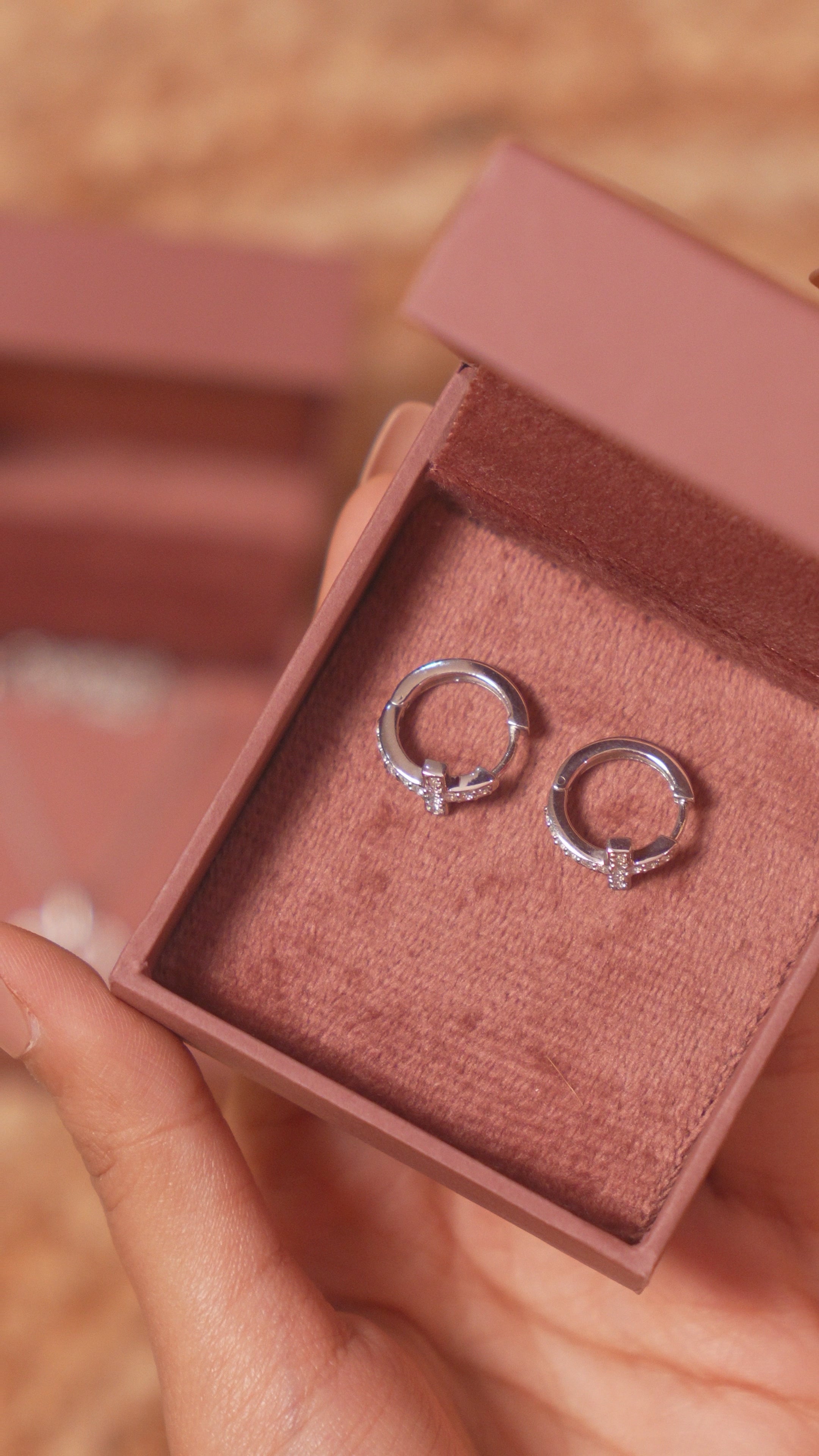 Crystal-line Cross Earrings