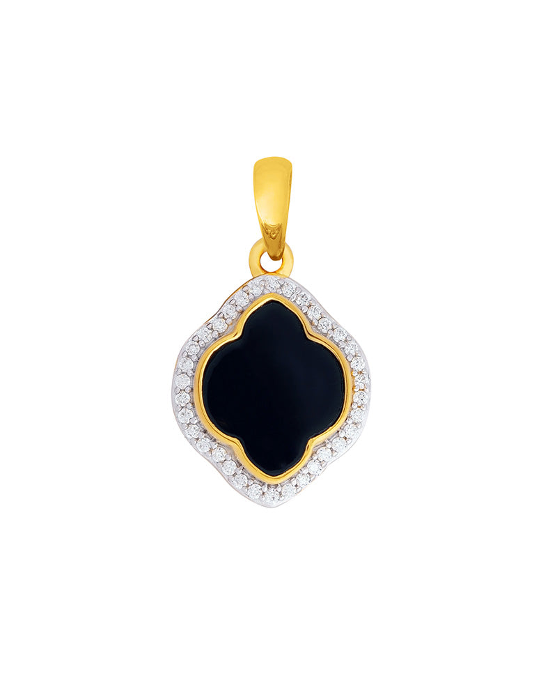  A Pendant featuring Black Onyx and Cubic Zirconia.