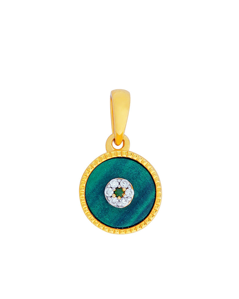A Lust Malachite Pendant featuring Sparkling Cubic Zirconia.