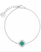 A Green Onyx Bracelet with Cubic Zirconia.