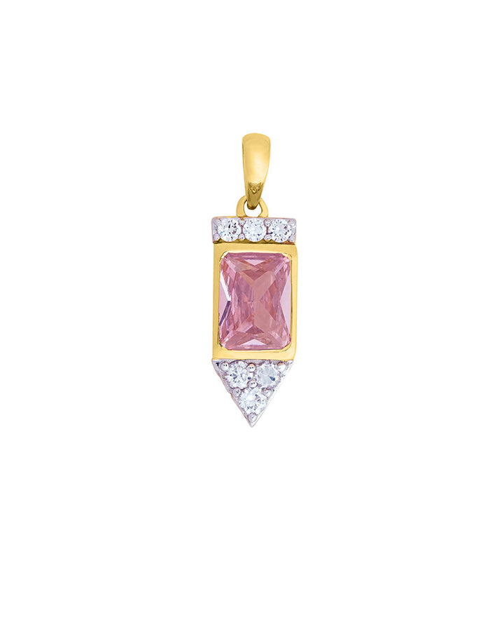 A Pendant with Light Pink Cubic Zirconia.