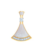 A Gold-Finished Pearl Enamel Pendant.