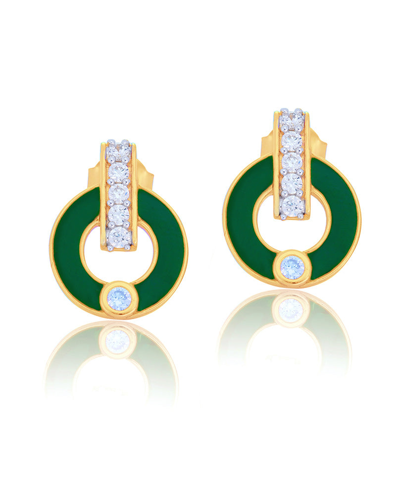 Green Enamel Tops with featuring Cubic Zirconia.