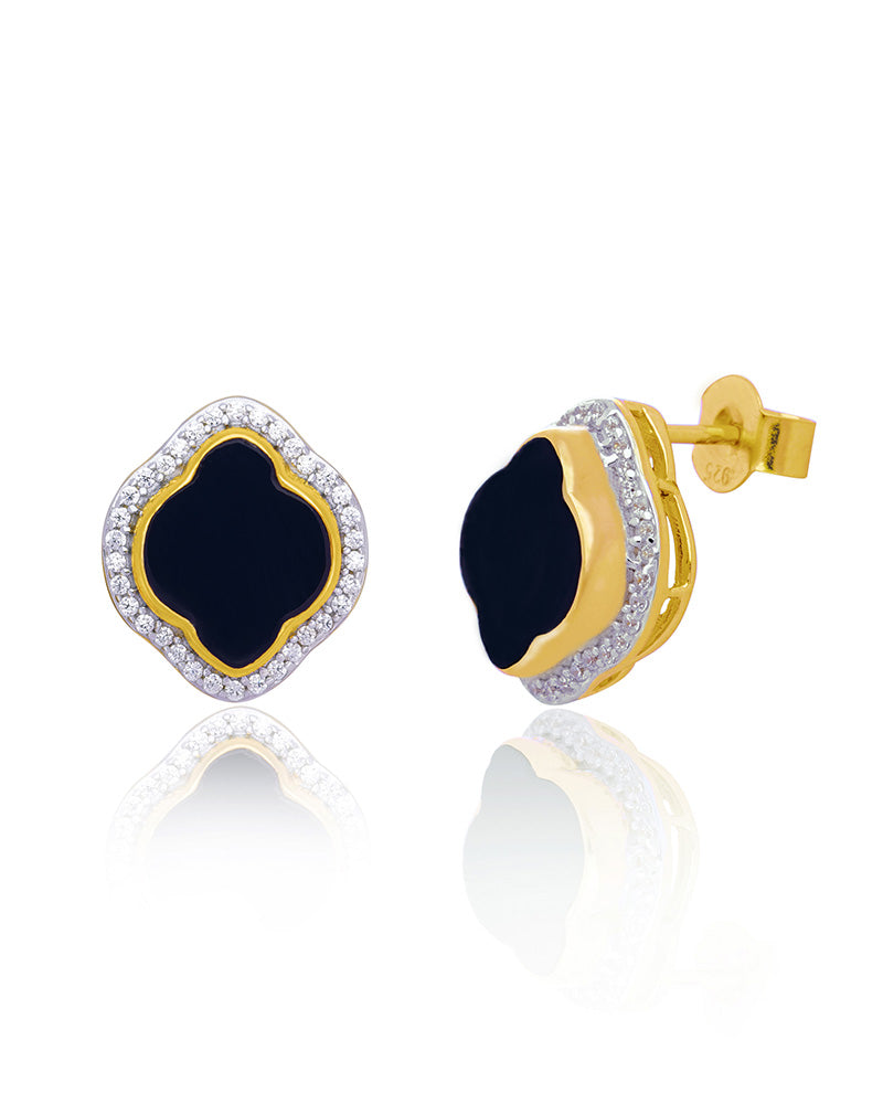 Celestial Elegance: Black Onyx Earrings