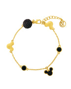 A bracelet with Black Spinel and Cubic Zircon details.