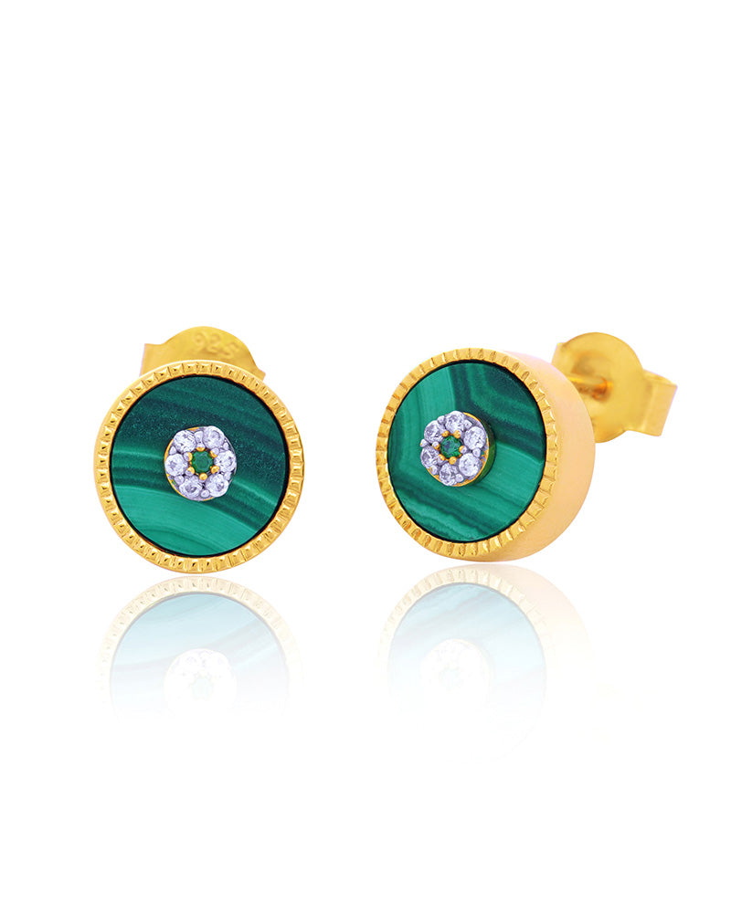 Lush: Malachite Stud Earrings