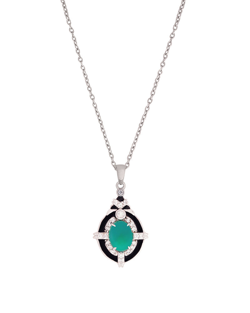 Glamourous Glow: Green Onyx Pendant