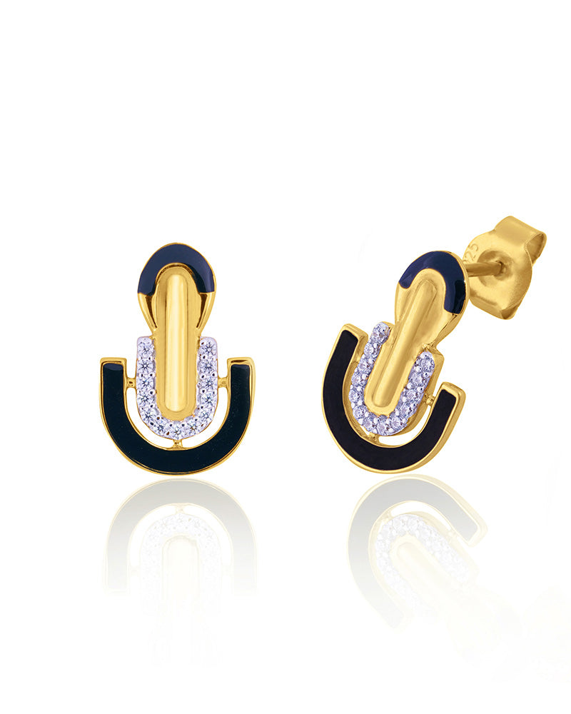 Shielded U-Curve Earrings