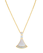 A Gold-Finished Pearl Enamel Pendant.