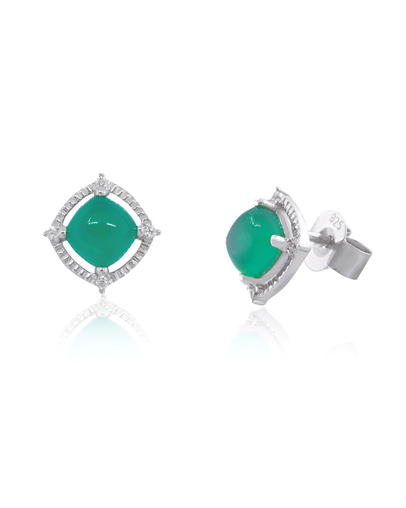 Sugar Loaf: Green Onyx Earrings
