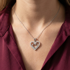 Twinkling Double Heart Necklace