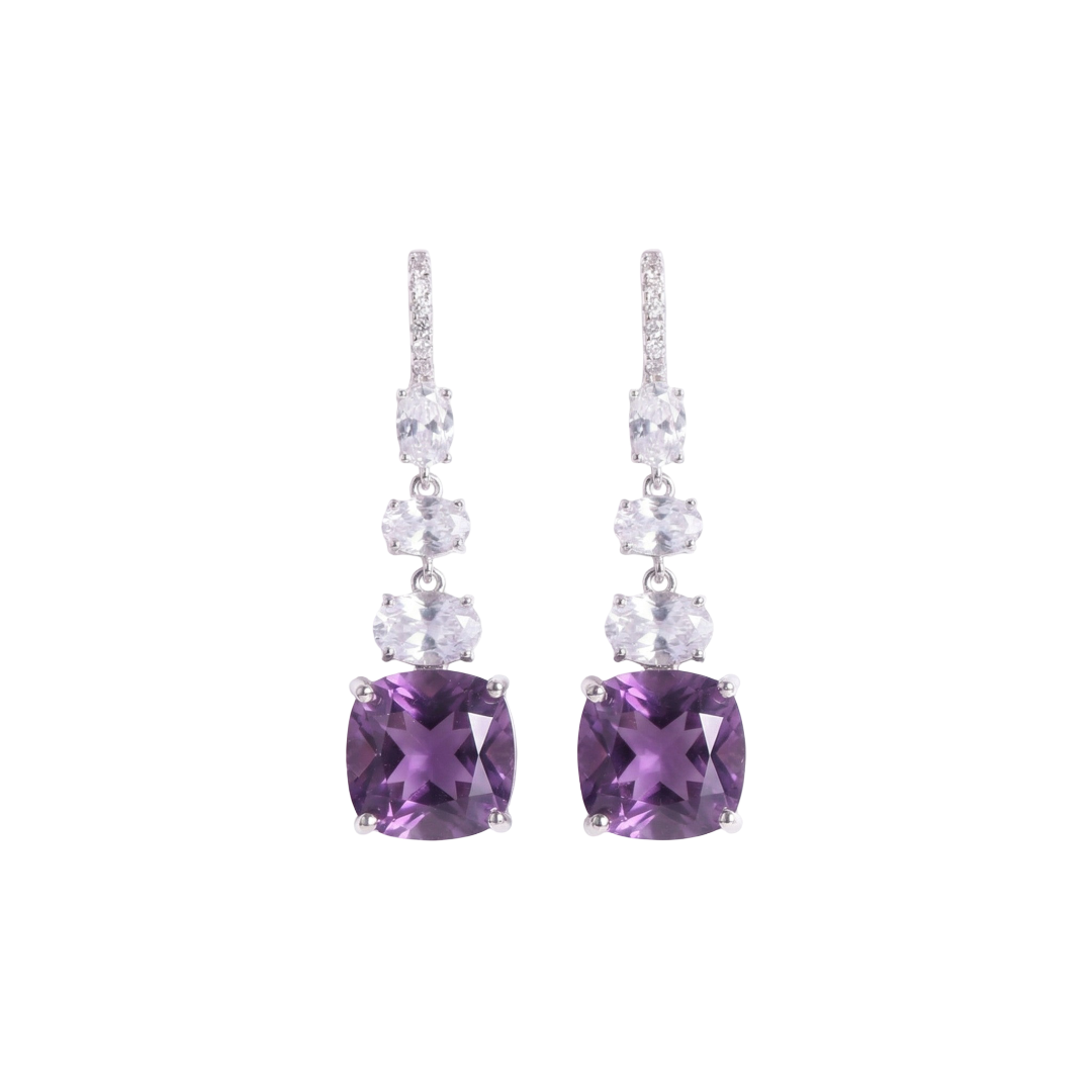 Luna Mist: Purple Amethyst Earrings